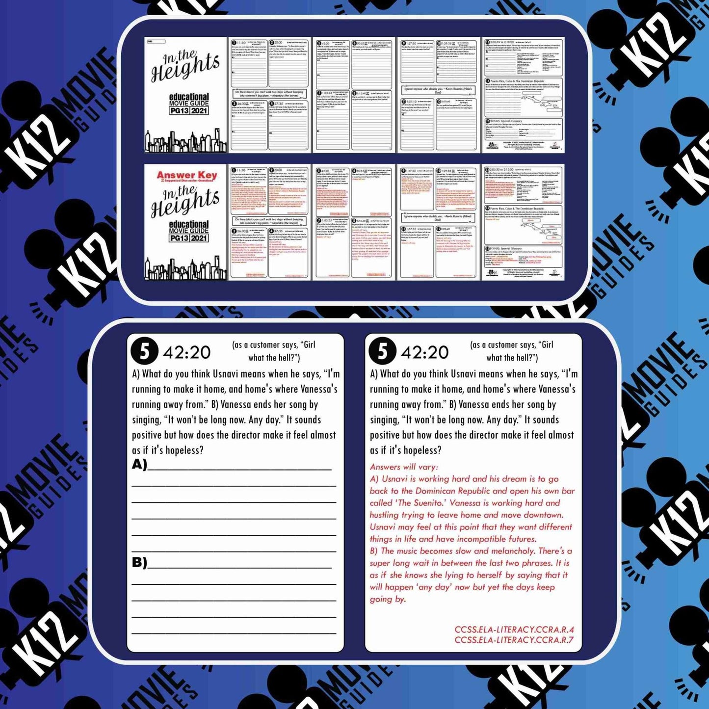 In the Heights (Musical) Movie Guide | Worksheet | Questions | Google (PG13 - 2021) Sample