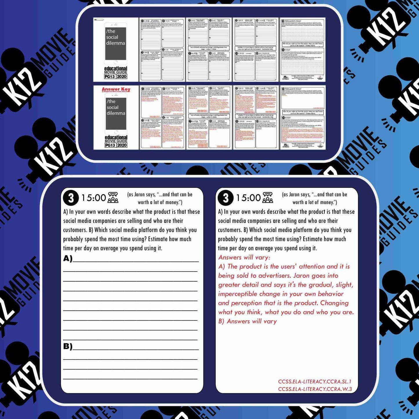 The Social Dilemma Documentary Movie Guide | Questions | Worksheet (PG13 - 2020) Free Sample