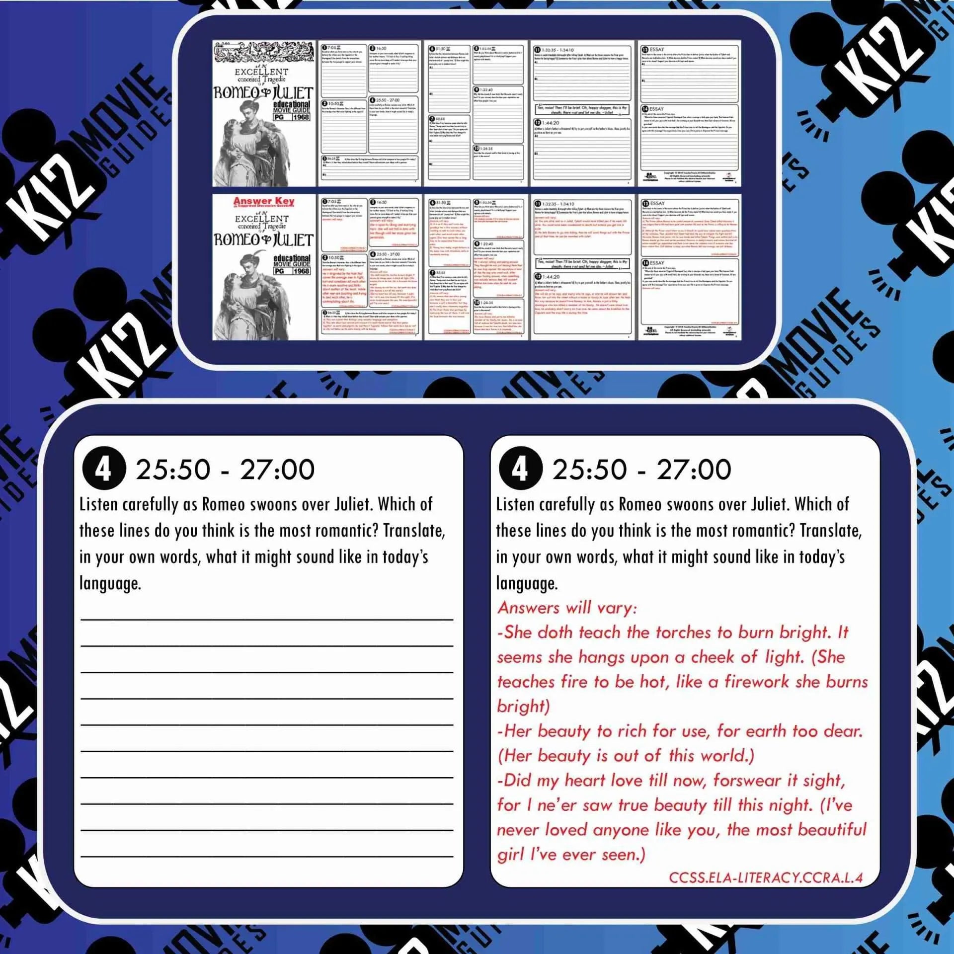 Romeo and Juliet Movie Guide | Questions | Worksheet (PG - 1968) Free Sample