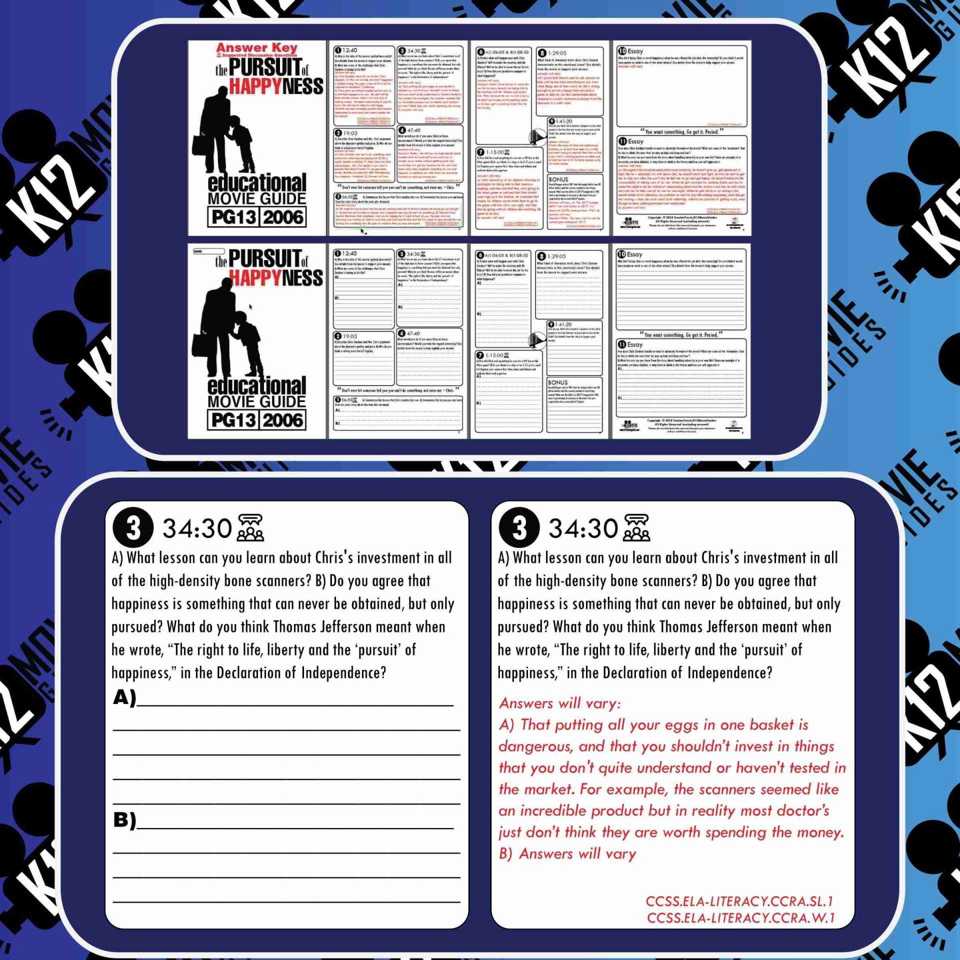 The Pursuit of Happyness Movie Guide | Questions | Worksheet (PG13 - 2006) Free Sample