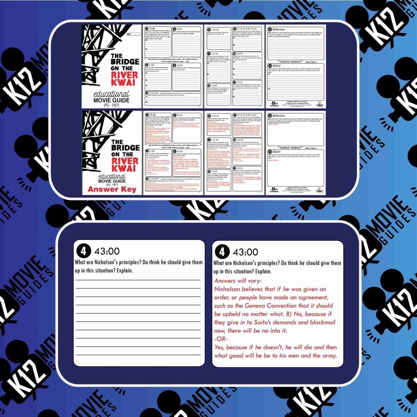 The Bridge on the River Kwai Movie Guide | Questions | Worksheet (PG - 1957) Sample