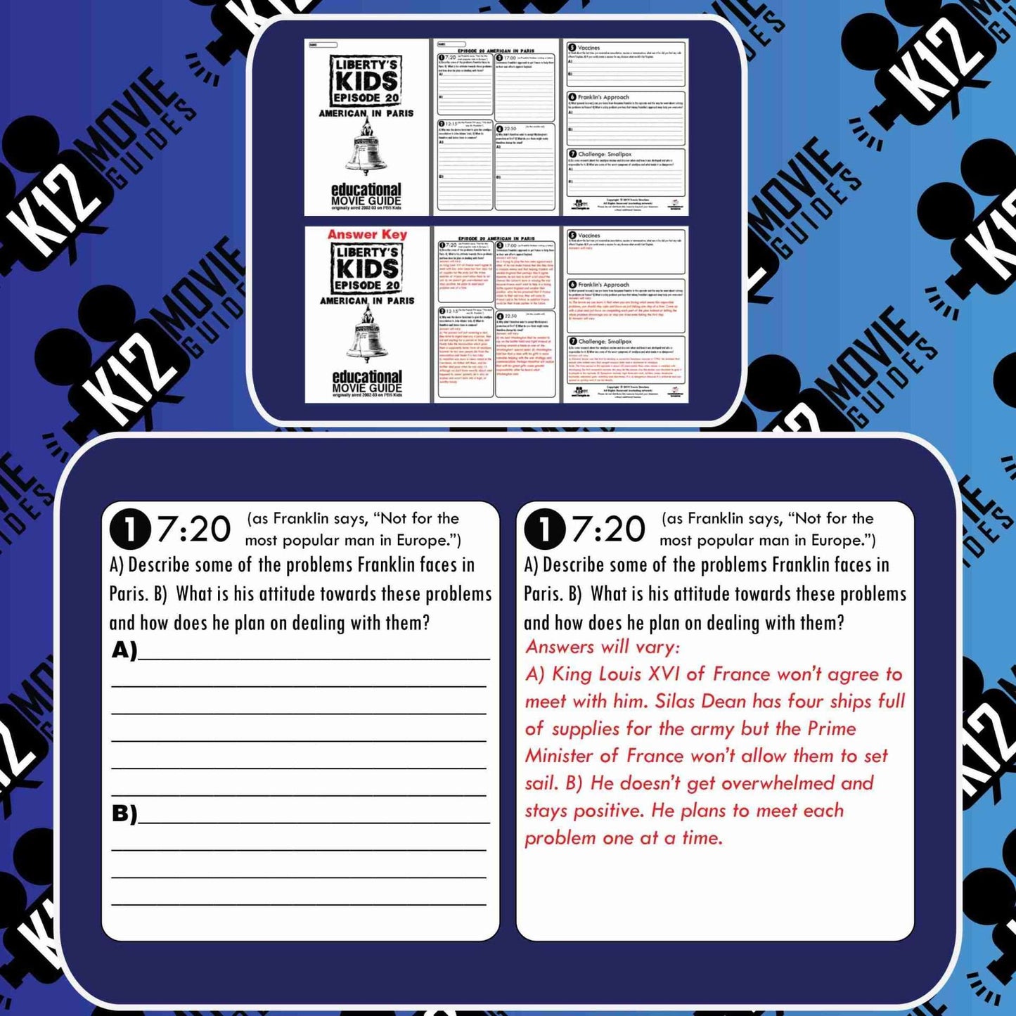 Liberty's Kids | American in Paris Episode 20 (E20) - Movie Guide | Worksheet Free Sample