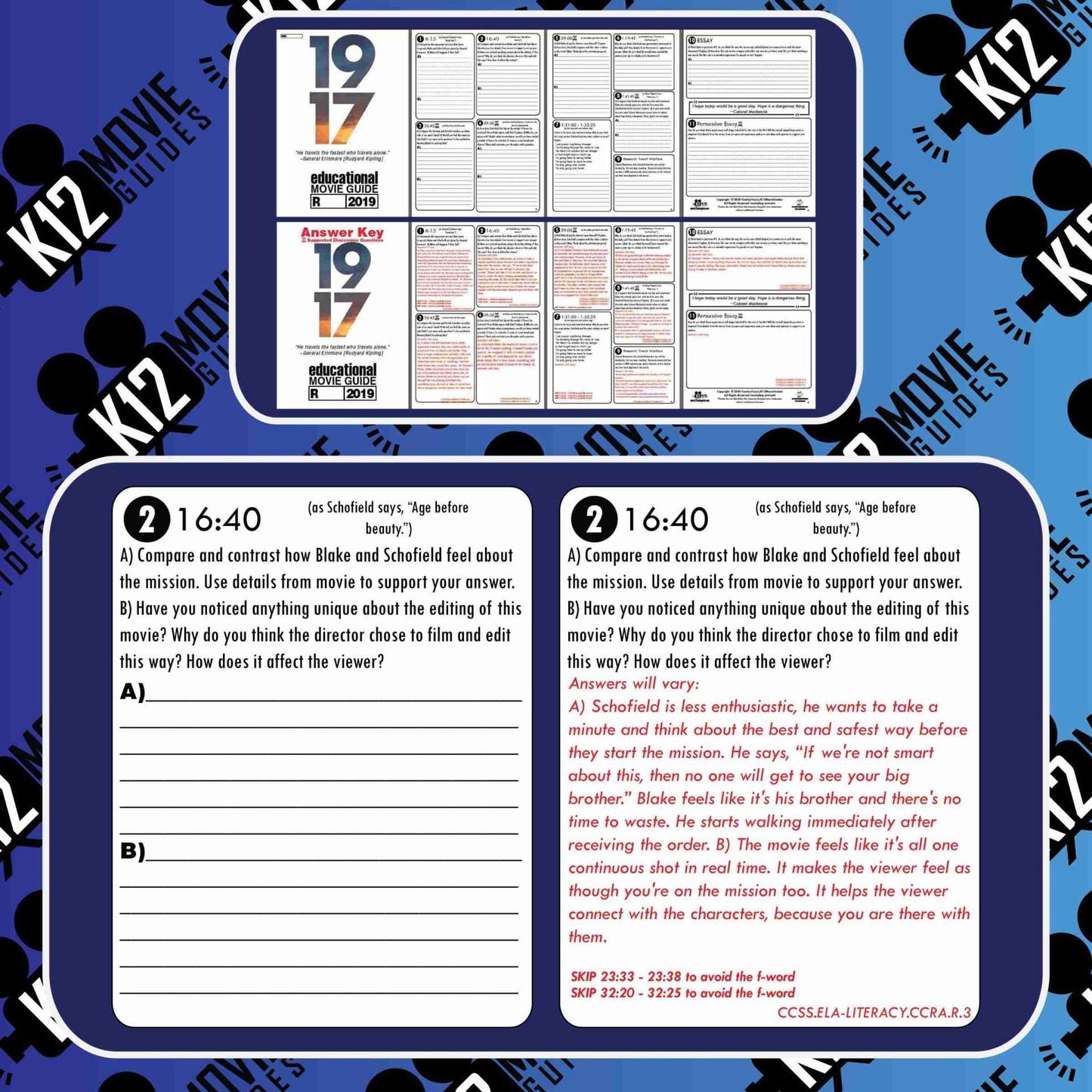 1917 Movie Guide | Questions | Worksheet (R - 2019) Free Sample