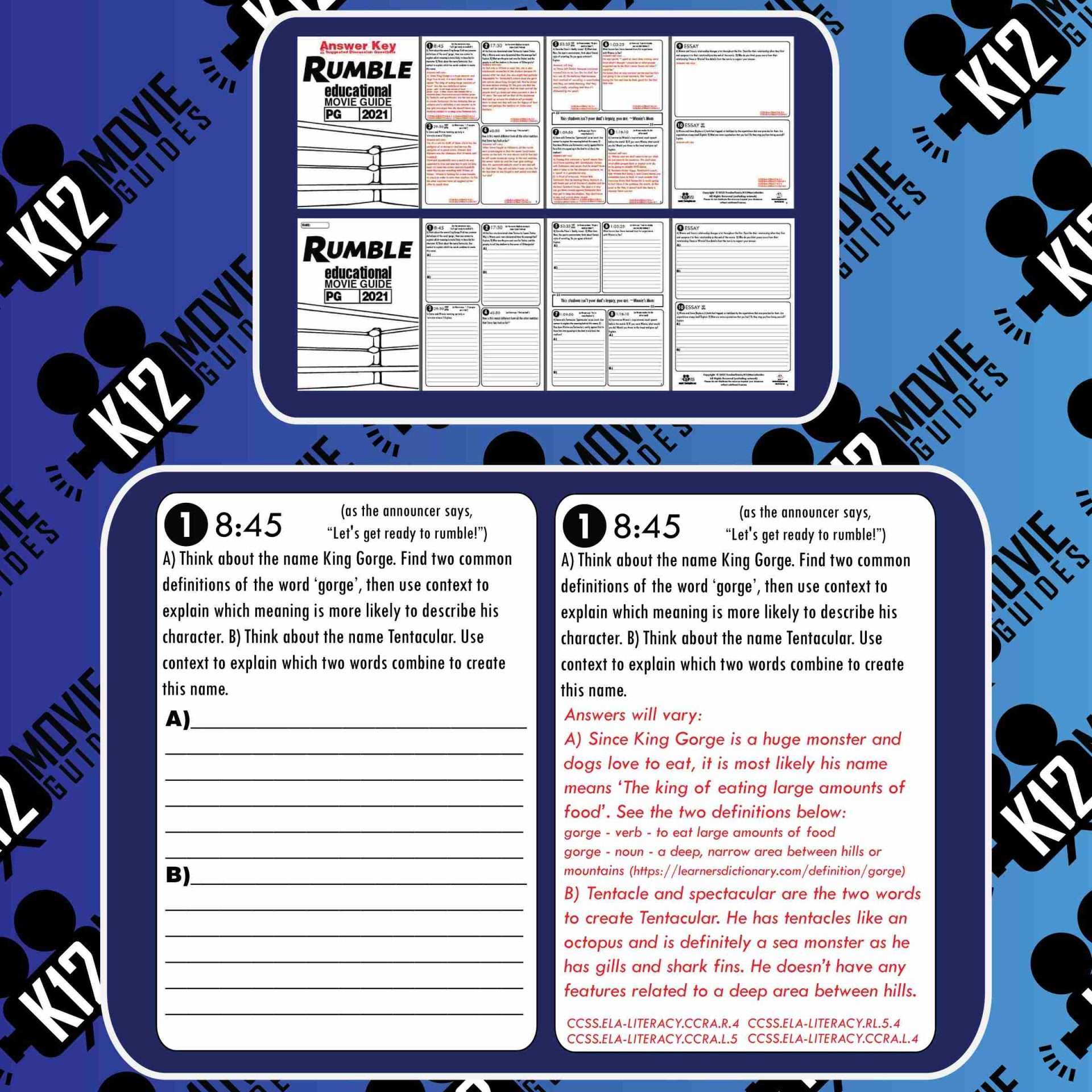 Rumble Movie Guide | Worksheet | Questions | Google Slides (PG - 2021) Sample