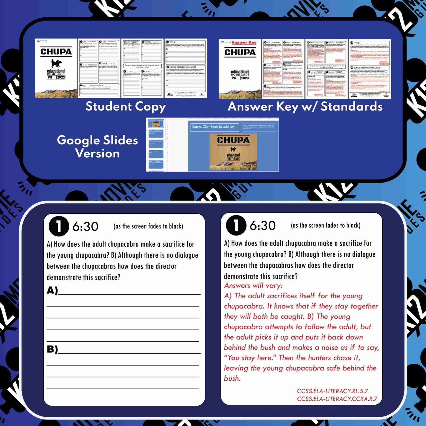 Chupa Movie Guide (PG - 2023) Worksheet | Questions | El Chupacabras | Sample