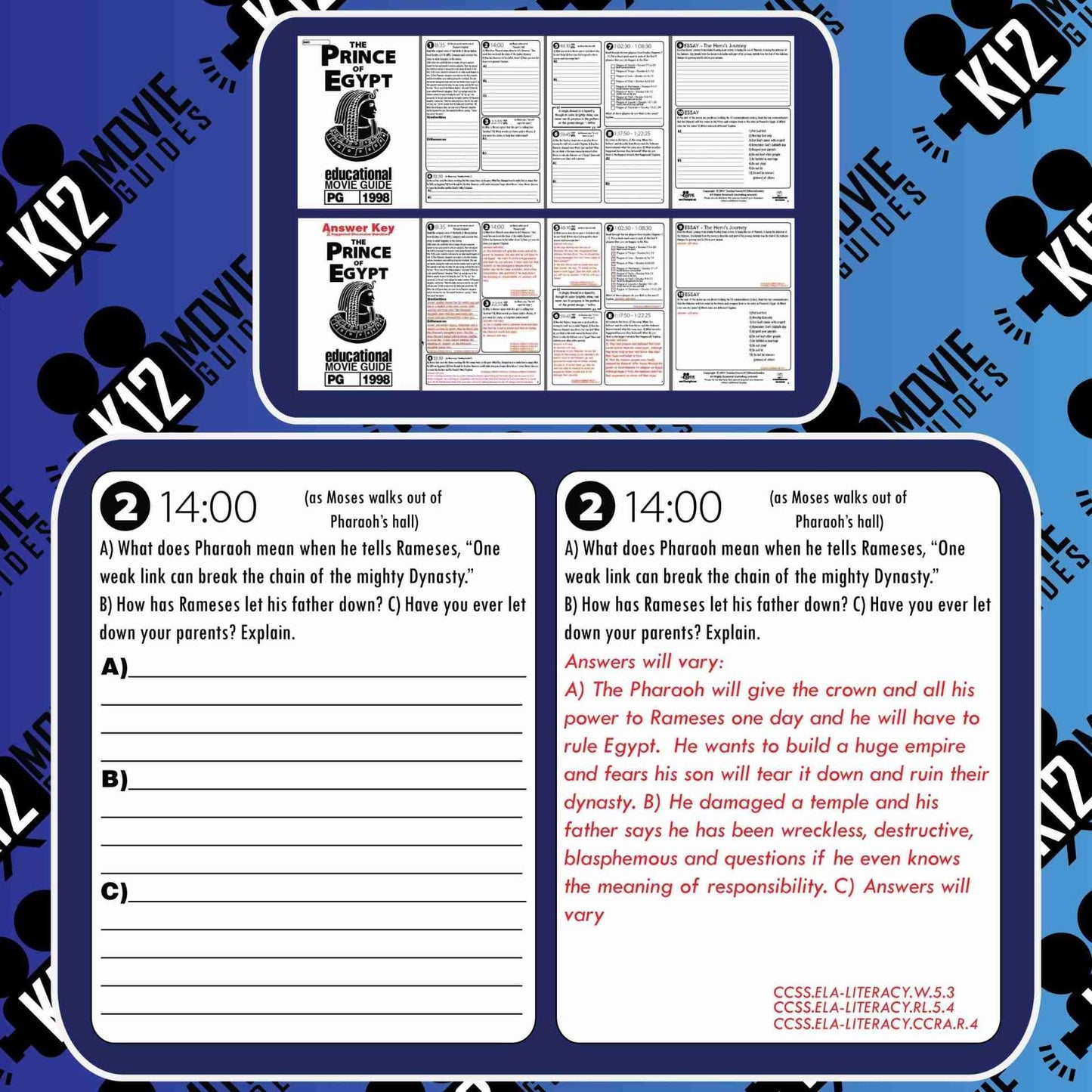 The Prince of Egypt Movie Guide | Questions | Worksheet (PG - 1998) Free Questions