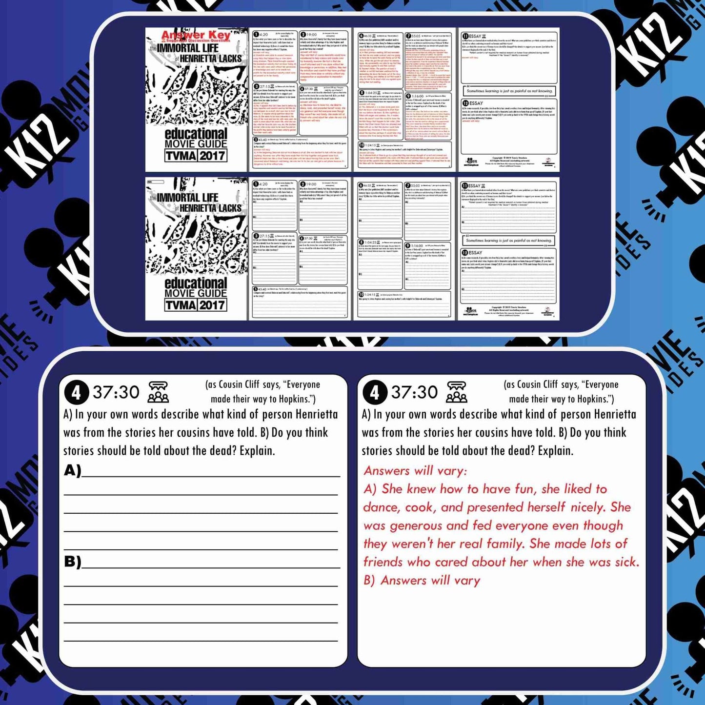 The Immortal Life of Henrietta Lacks Movie Guide | Questions (TVMA - 2019) Free Sample Questions