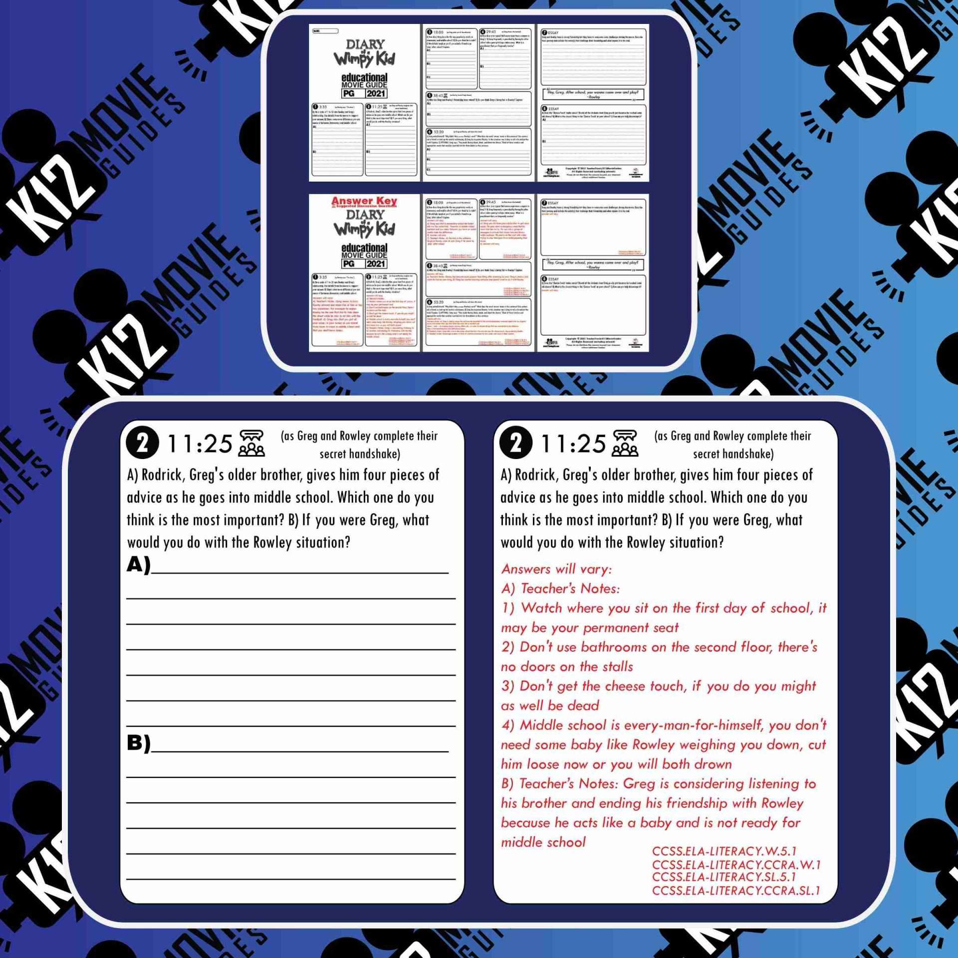 Diary of a Wimpy Kid Movie Guide | Worksheet | Questions (PG - 2021) Sample