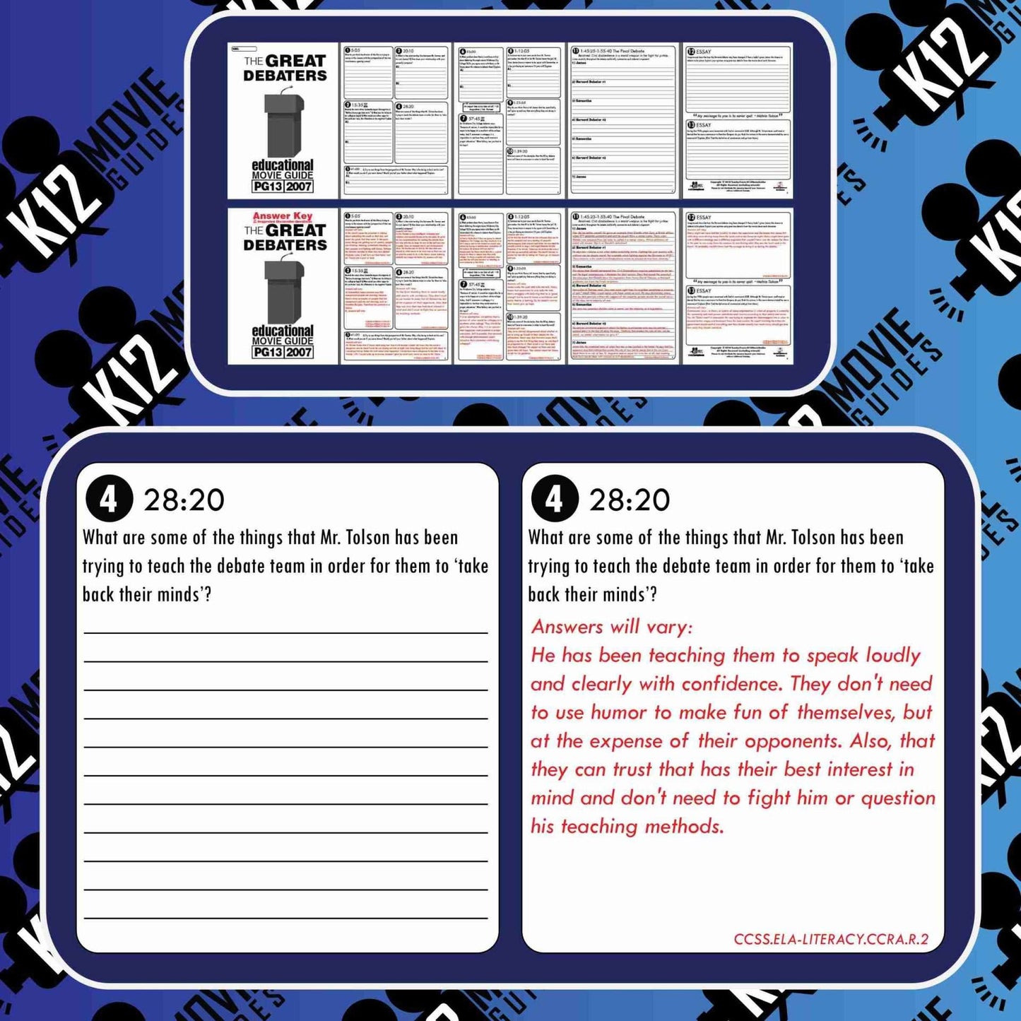 The Great Debaters Movie Guide | Questions | Worksheet | Google Form (PG13 - 2007) Free Sample