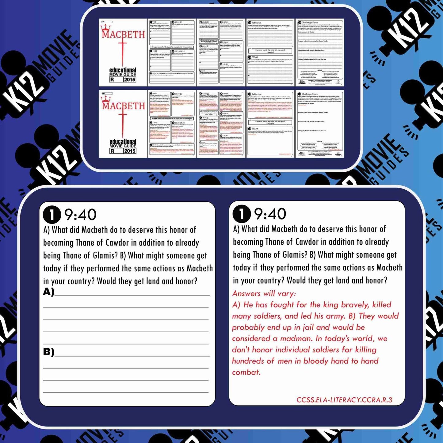 Macbeth Movie Guide | Questions | Worksheet (R - 2015) Free Sample