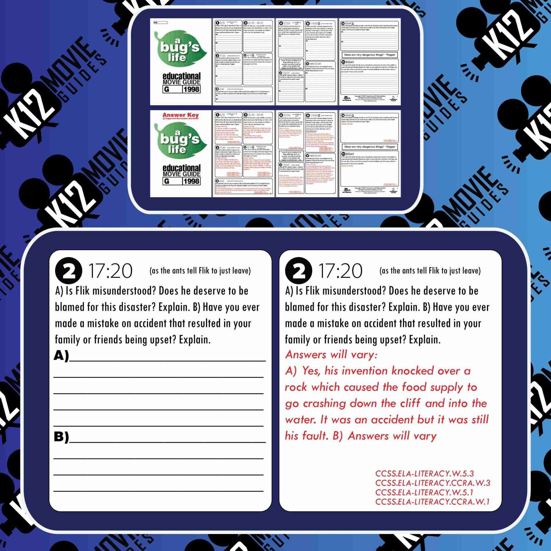 A Bug's Life Movie Guide | Questions | Worksheet | Google Form (G - 1998) Free Sample