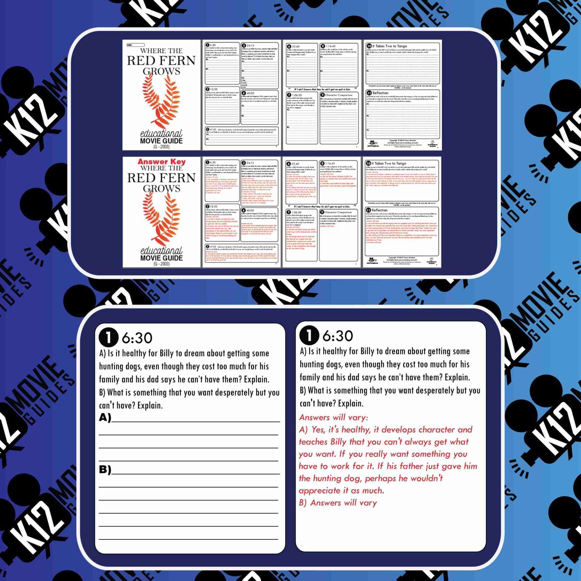 Where the Red Fern Grows Movie Guide | Questions | Worksheet (PG - 2003) Sample