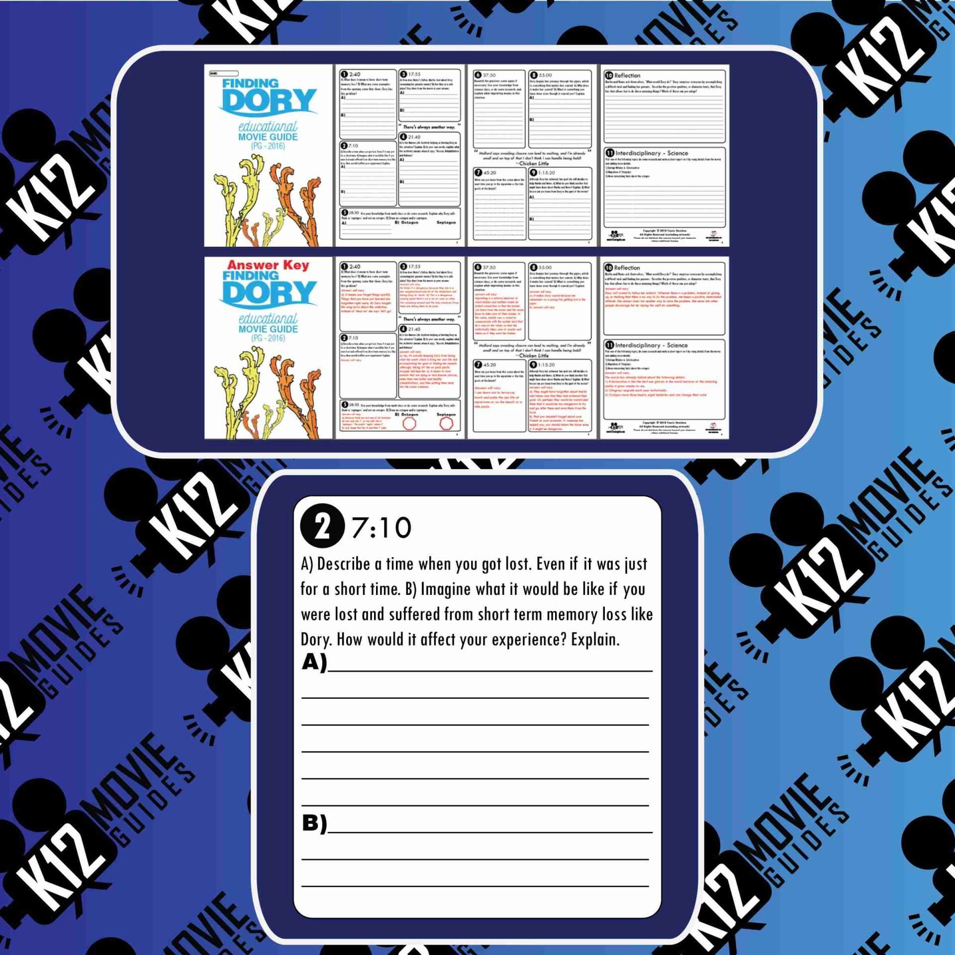 Finding Dory Movie Guide | Questions | Worksheet (PG - 2016) Sample