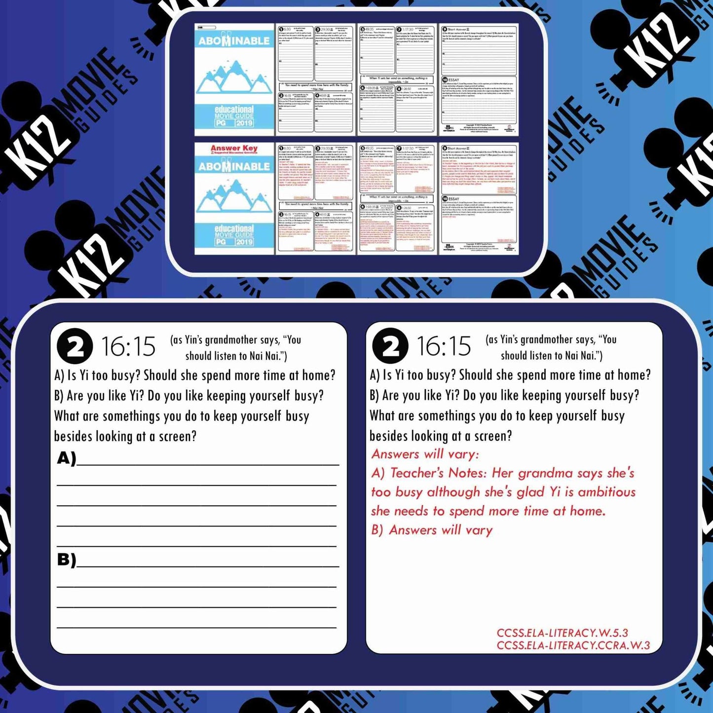 Abominable Movie Guide | Questions | Worksheet (PG - 2019) Free Sample