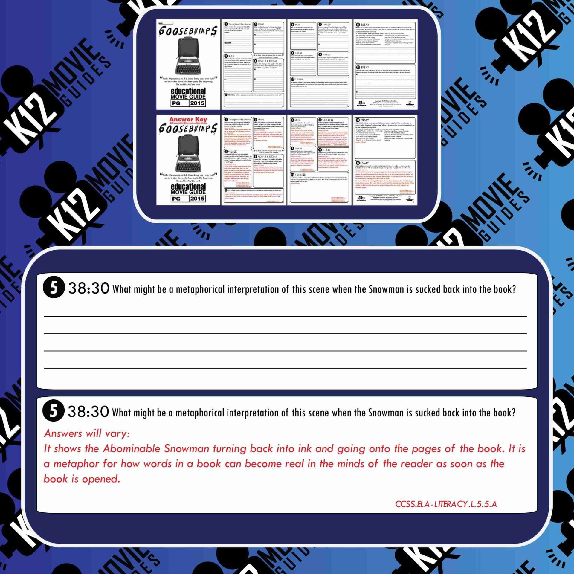 Goosebumps Movie Guide | Questions | Worksheet | Google Form (PG - 2015) Free Sample