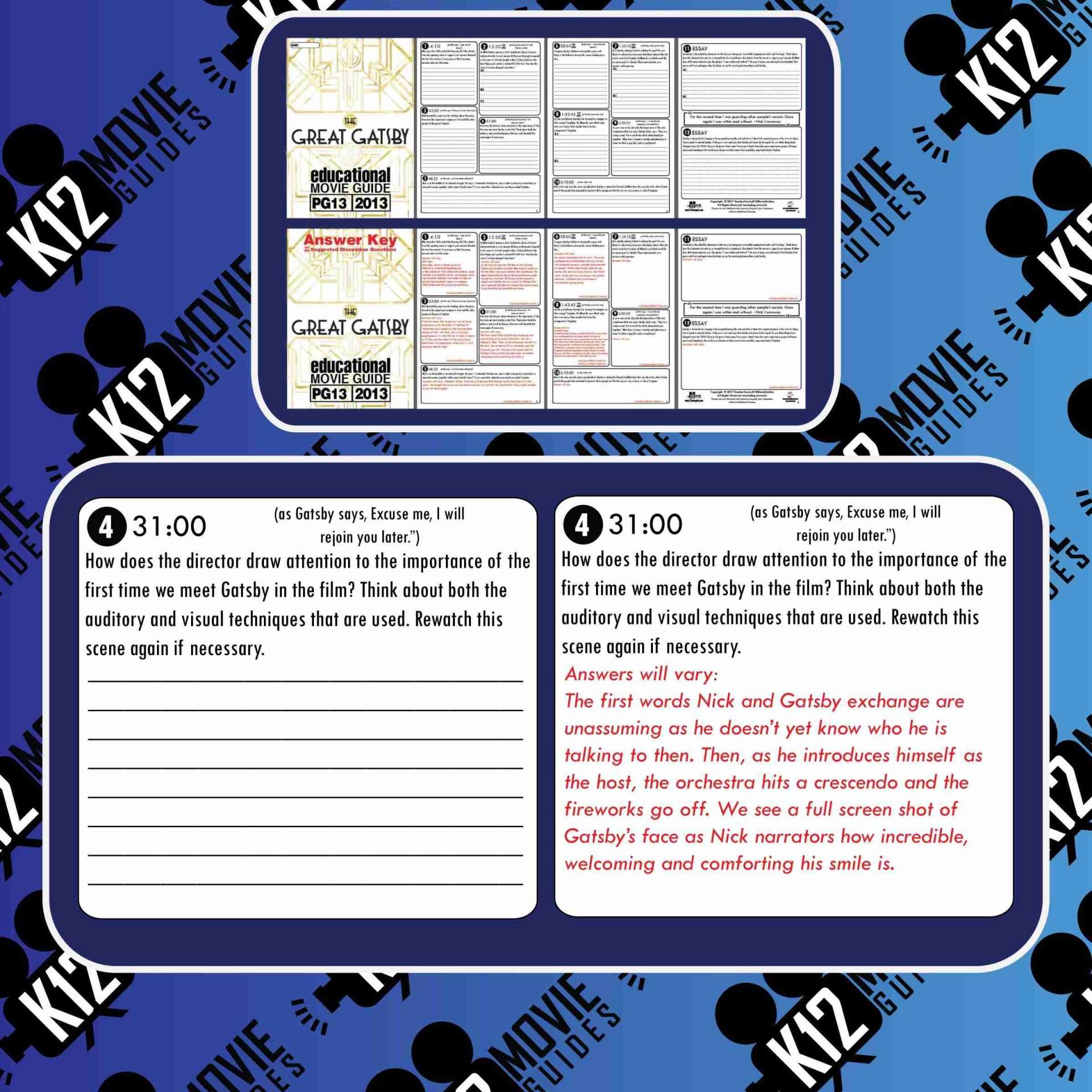 The Great Gatsby (PG13 - 2013) Movie Guide Sample