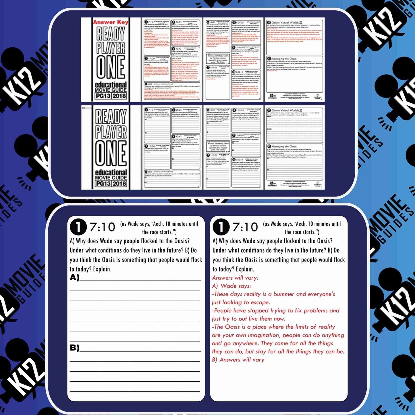 Ready Player One Movie Guide | Questions | Worksheet (PG13 - 2018) Free Sample