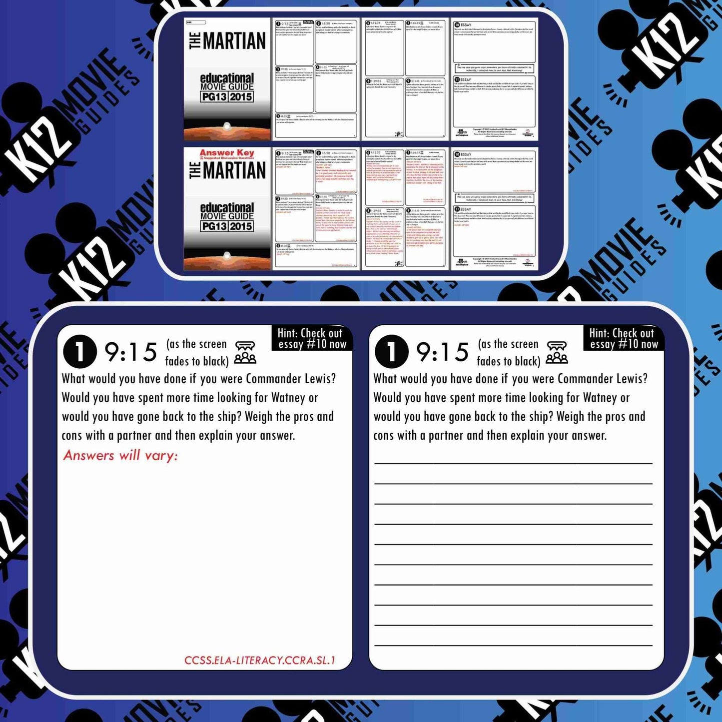 The Martian Movie Guide | Questions | Worksheet (PG13 - 2015) Sample Questions