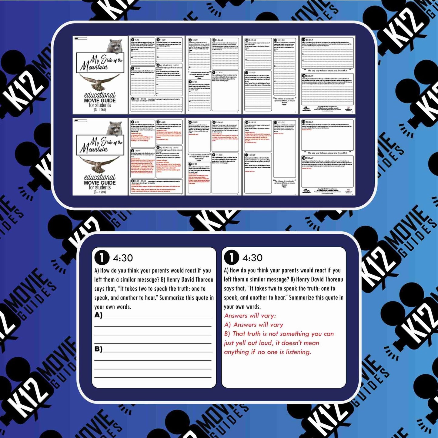 My Side of the Mountain Movie Guide | Film Questions | Worksheet (G - 1969) Sample