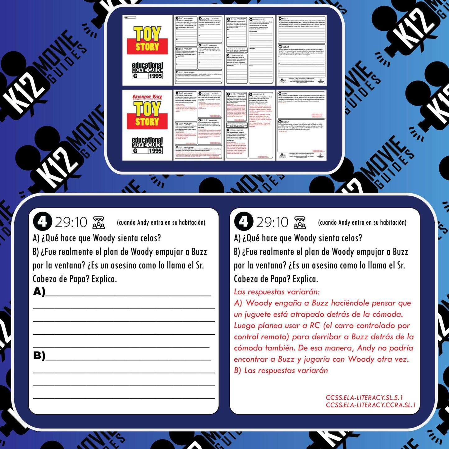 Movie Guide made for Toy Story in Spanish | Español (G - 1995) Sample