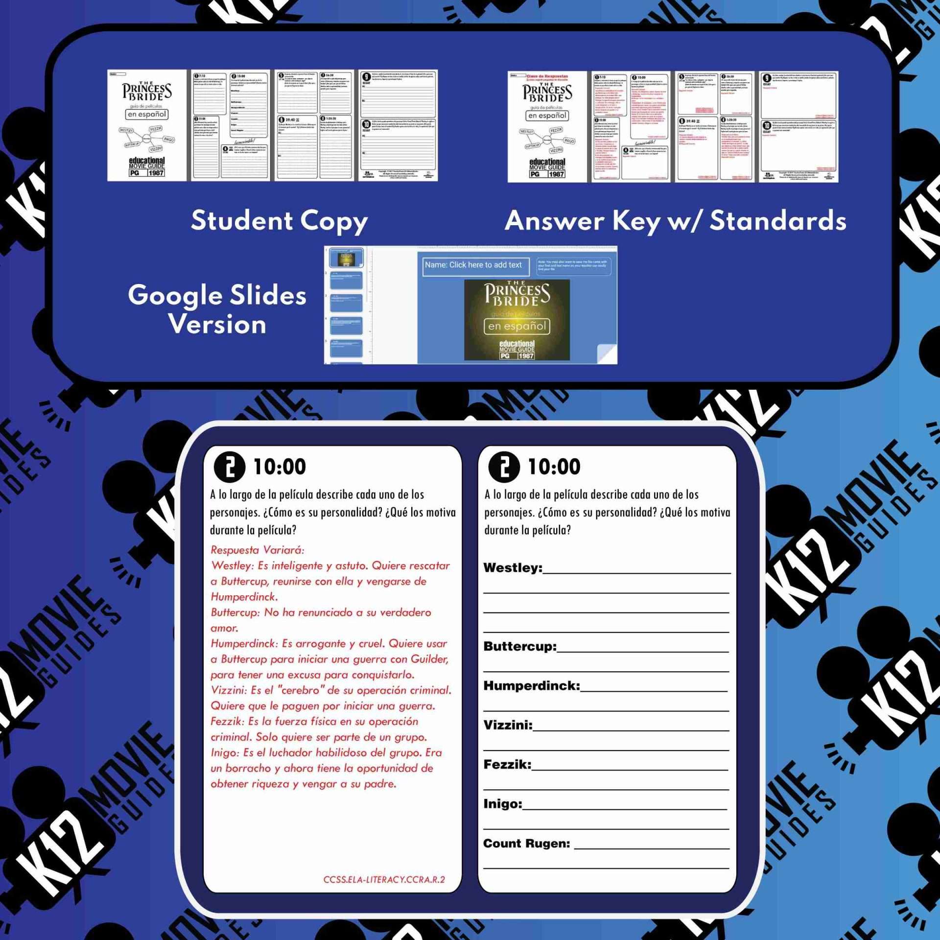 The Princess Bride Movie Guide in Spanish | Guía de película en Español Sample