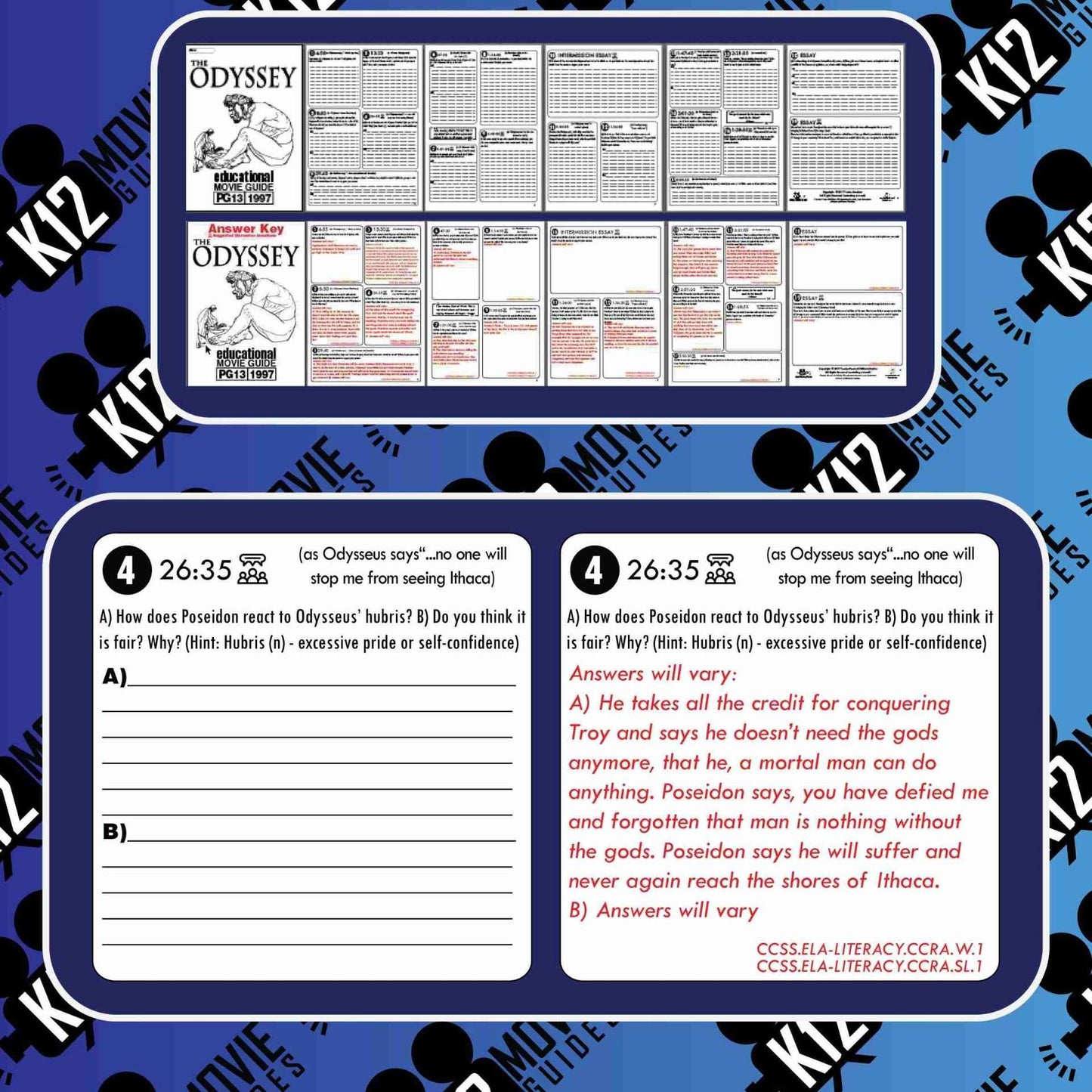 The Odyssey Movie Guide | Questions | Worksheet (PG13 - 1997) Free Sample