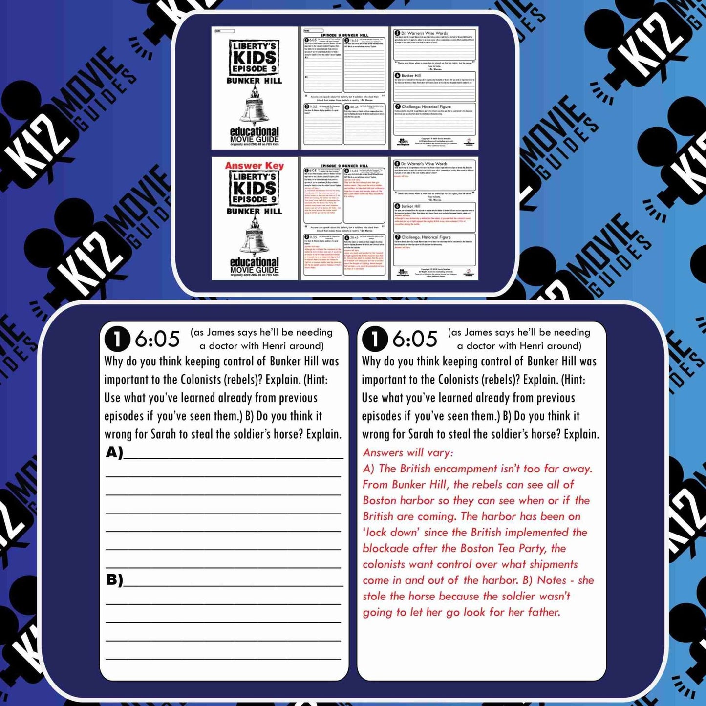 Liberty's Kids | Bunker Hill Episode 9 (E09) - Movie Guide | Worksheet | Google Free Sample