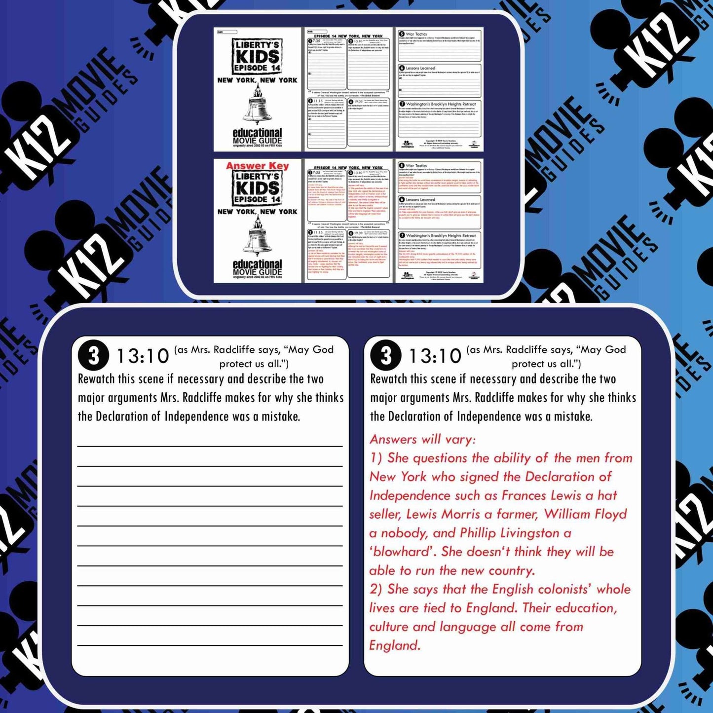 Liberty's Kids | New York, New York Episode 14 (E14) - Movie Guide | Worksheet Free Sample
