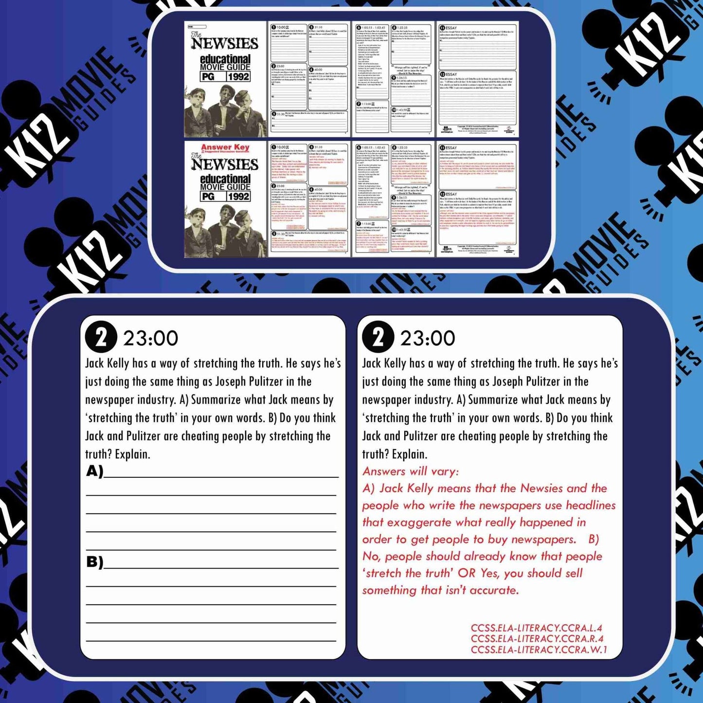 Newsies Movie Guide | Questions | Worksheet | Google Form (PG - 1992) Free Sample