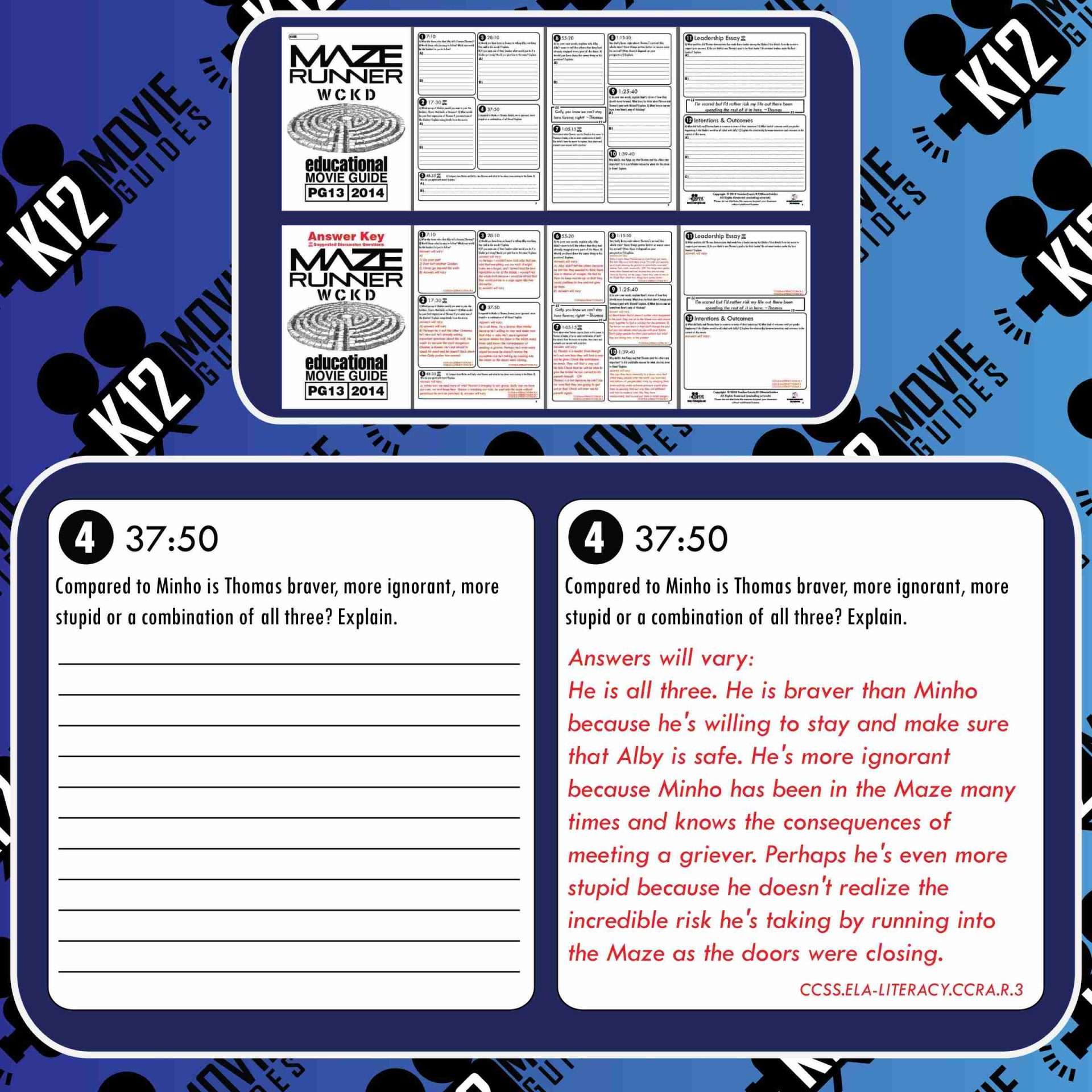 The Maze Runner Movie Guide | Questions | Worksheet (PG13 - 2014) Free Questions