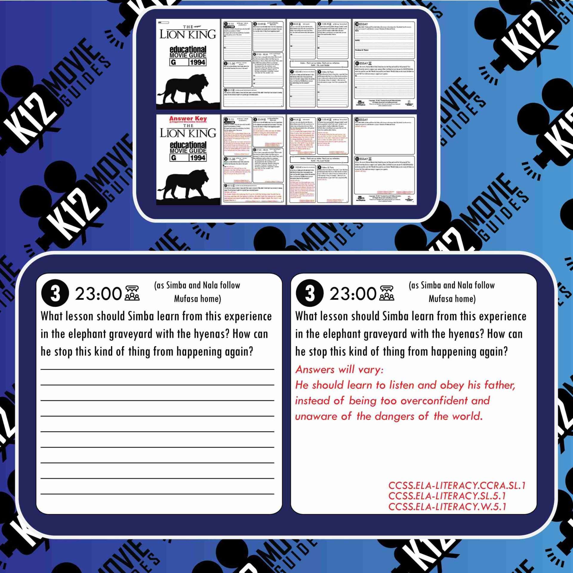 The Lion King Movie Guide | Questions | Worksheet (G - 1994) Free Samples