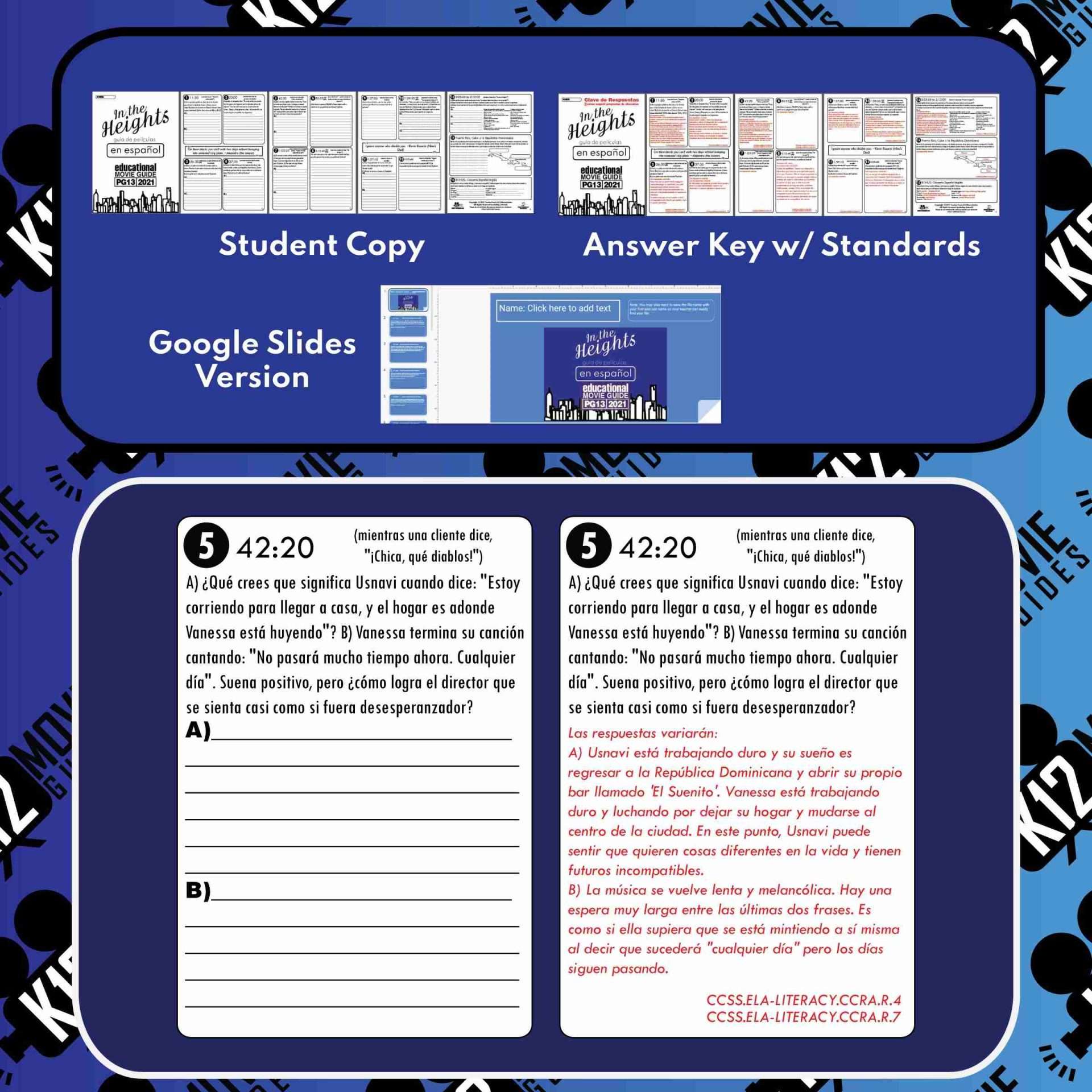 In the Heights (Musical) Movie Guide in Spanish | Español (PG13 - 2021) Sample