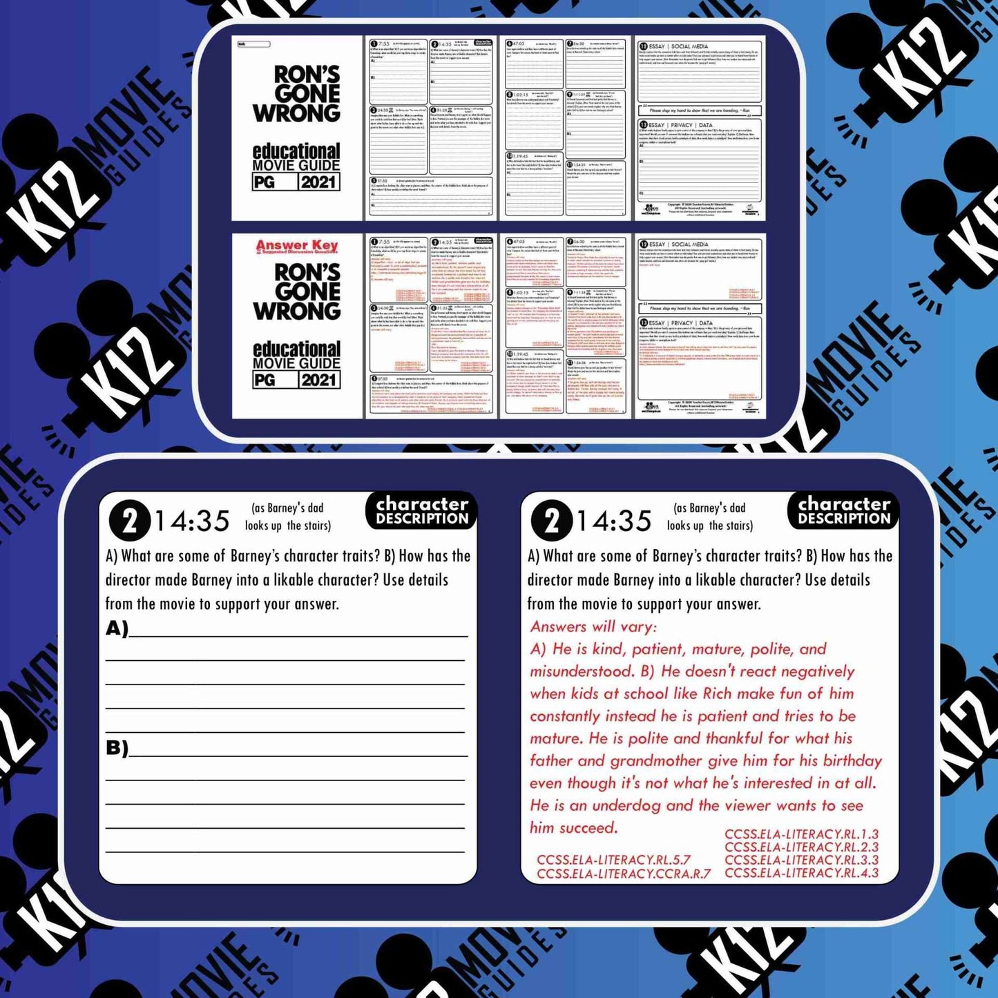 Ron's Gone Wrong Movie Guide | Worksheet | Questions | Google Slides (PG - 2021) Sample