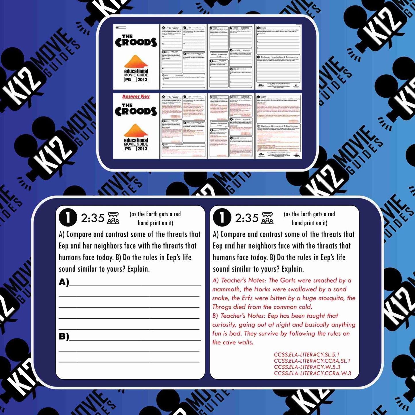 The Croods Guide | Worksheet | Questions | Google Classroom (PG - 2013) Sample