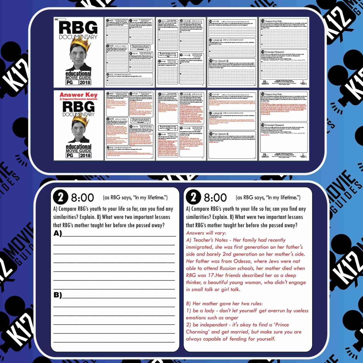 RBG - Ruth Bader Ginsburg Documentary Movie Guide | Worksheet (PG - 2018) Free Sample