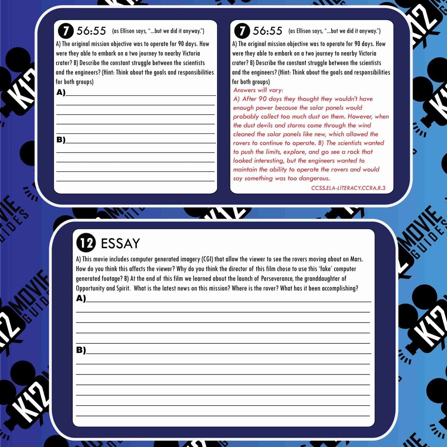 Good Night Oppy Movie Guide | Worksheet | Questions (PG - 2022) Sample