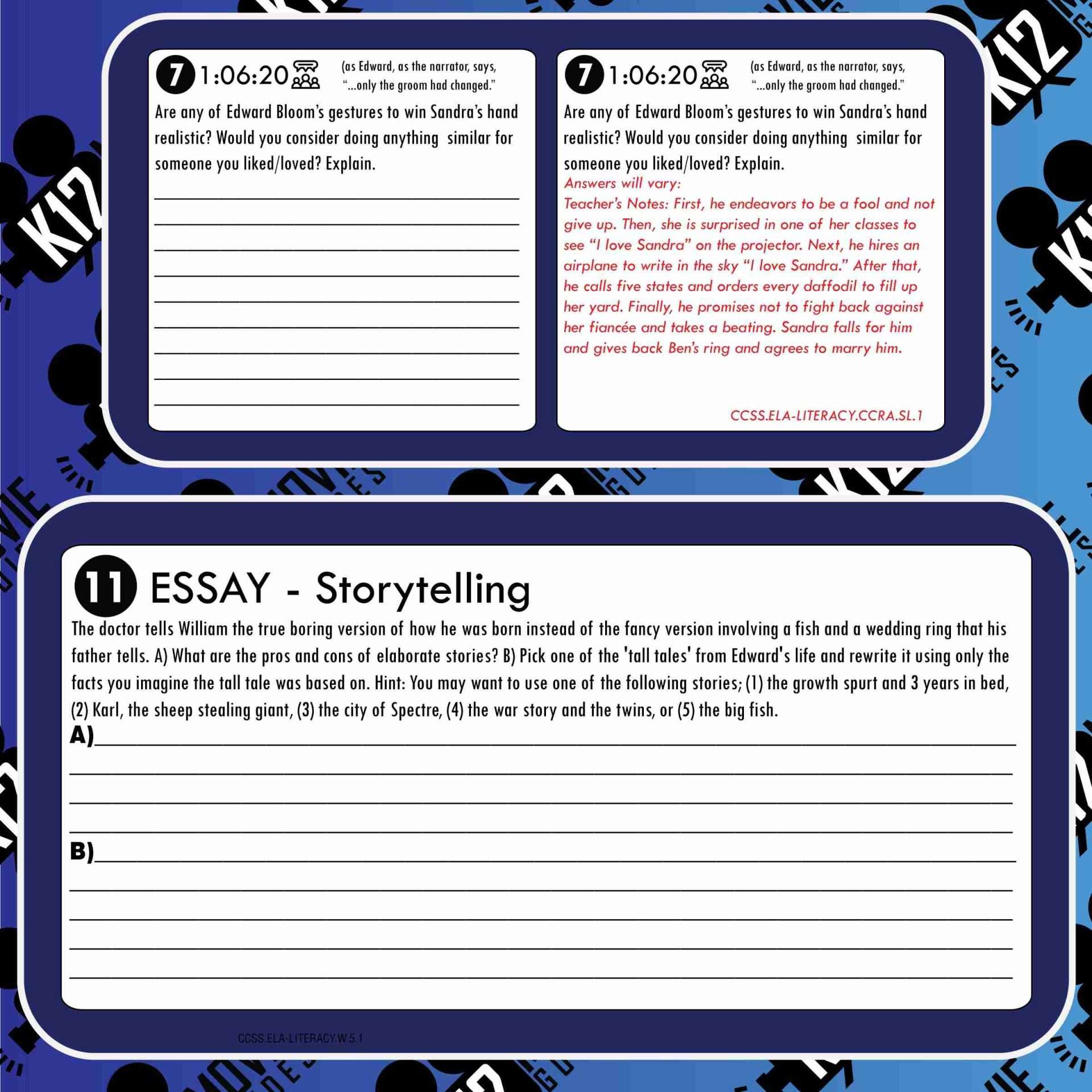 Big Fish Movie Guide | Questions | Google Forms (PG13 - 2003) Free Sample