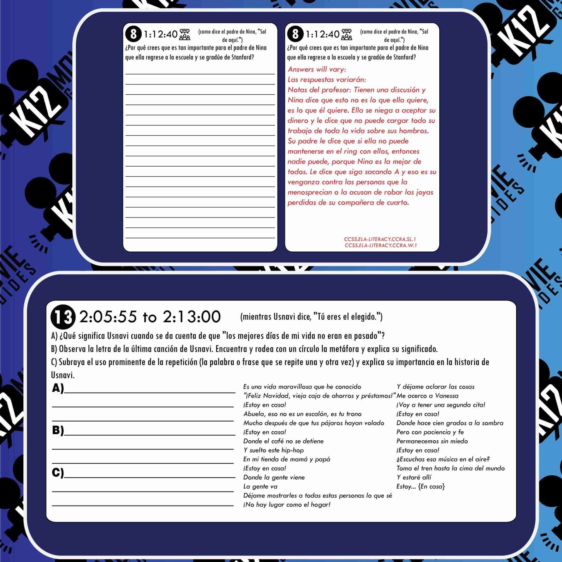 In the Heights (Musical) Movie Guide in Spanish | Español (PG13 - 2021) Sample