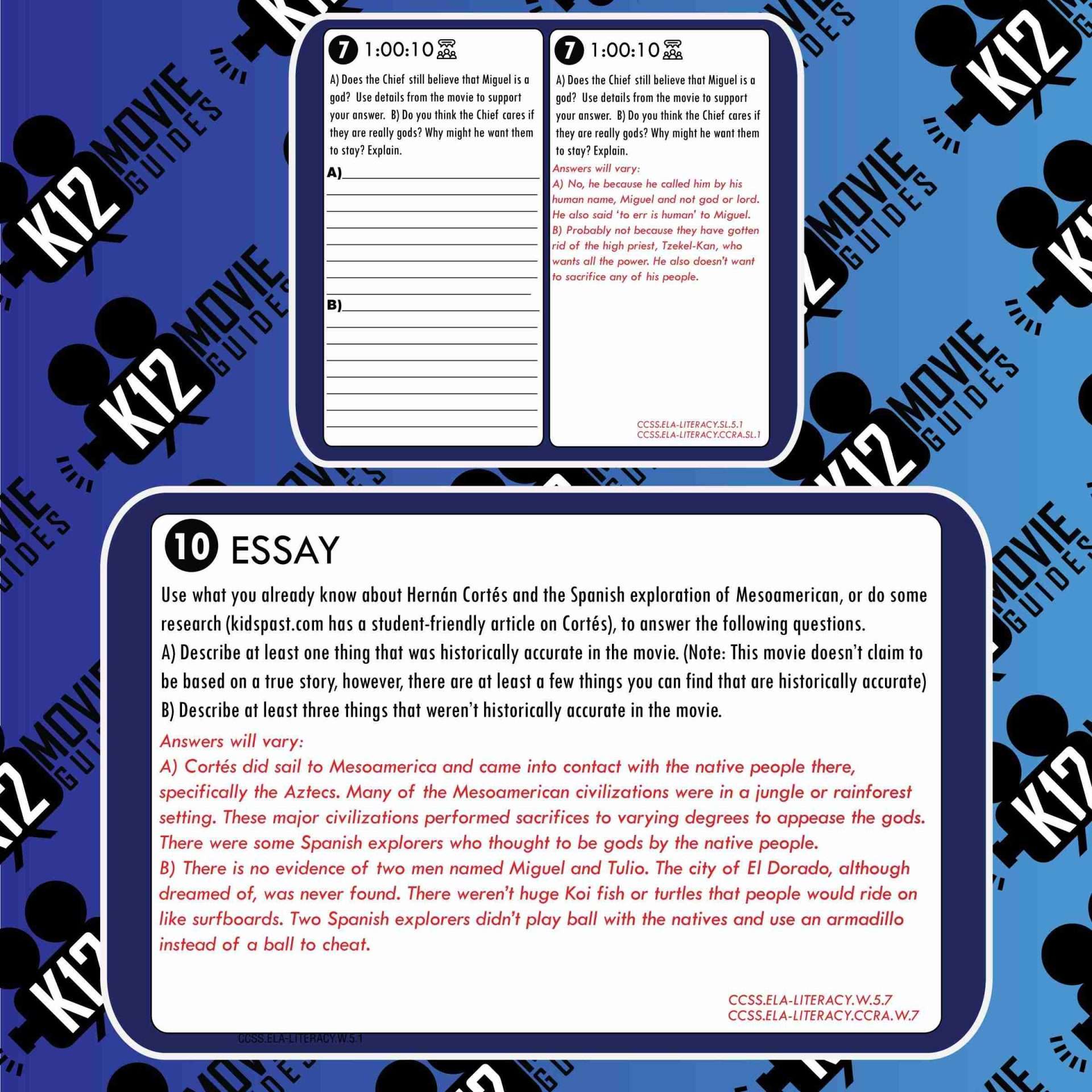 The Road to El Dorado Movie Guide | Questions | Worksheet (PG - 2000) Free Sample