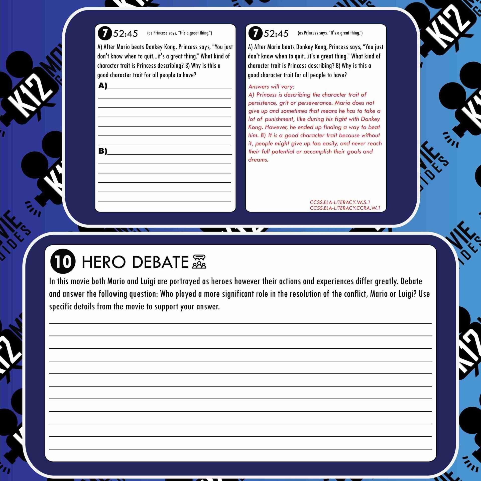 The Super Mario Bros. Movie Guide | Worksheet | Questions (PG - 2023) Sample