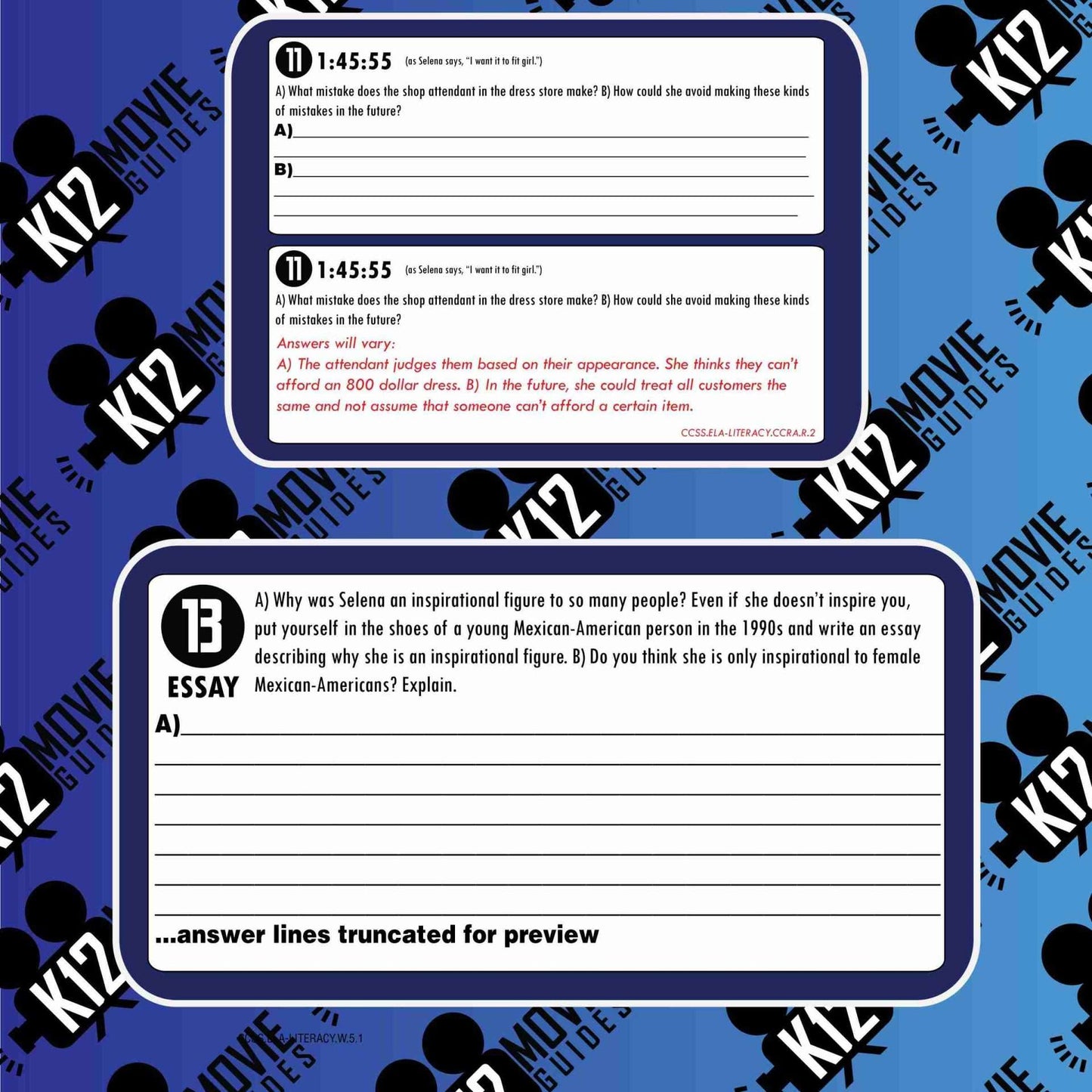 Selena Movie Guide | Questions | Worksheet | Google Forms (PG - 1997) Free Sample