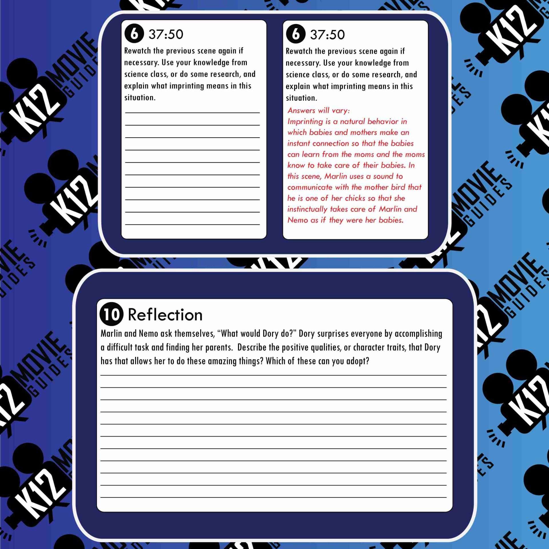 Finding Dory Movie Guide | Questions | Worksheet (PG - 2016) Sample