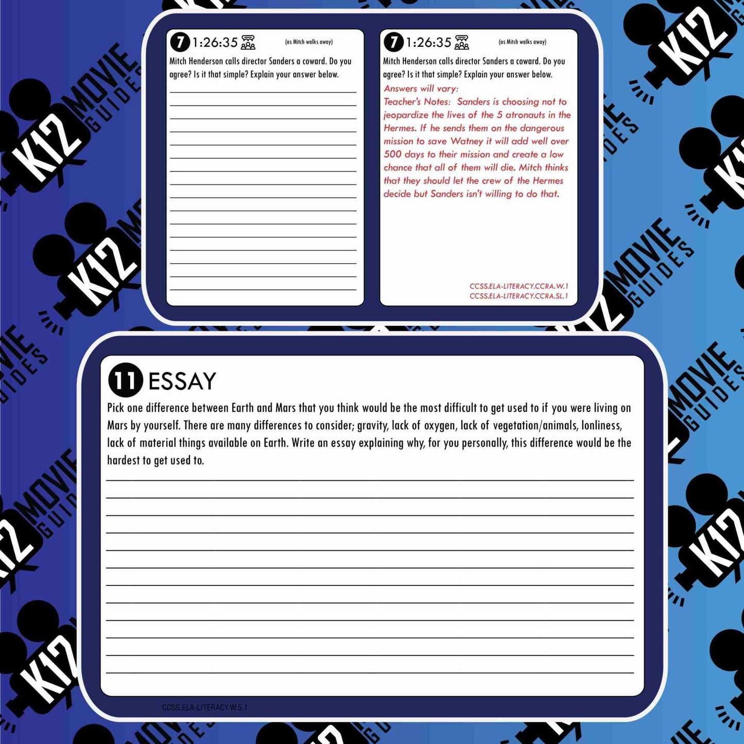 The Martian Movie Guide | Questions | Worksheet (PG13 - 2015) Sample Questions