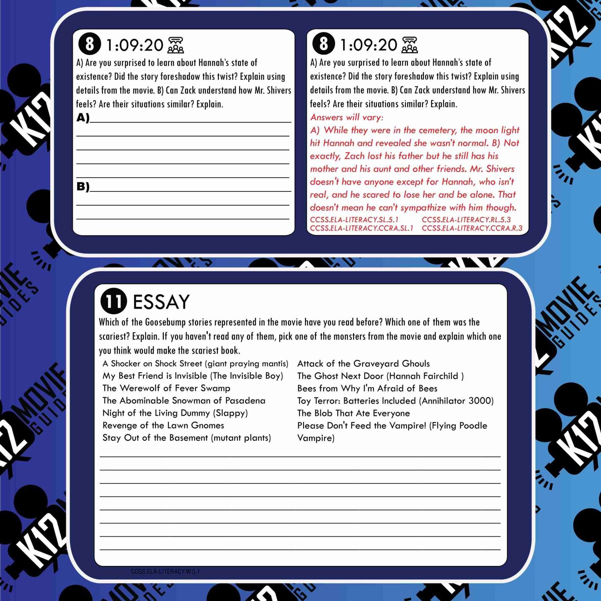 Goosebumps Movie Guide | Questions | Worksheet | Google Form (PG - 2015) Free Sample