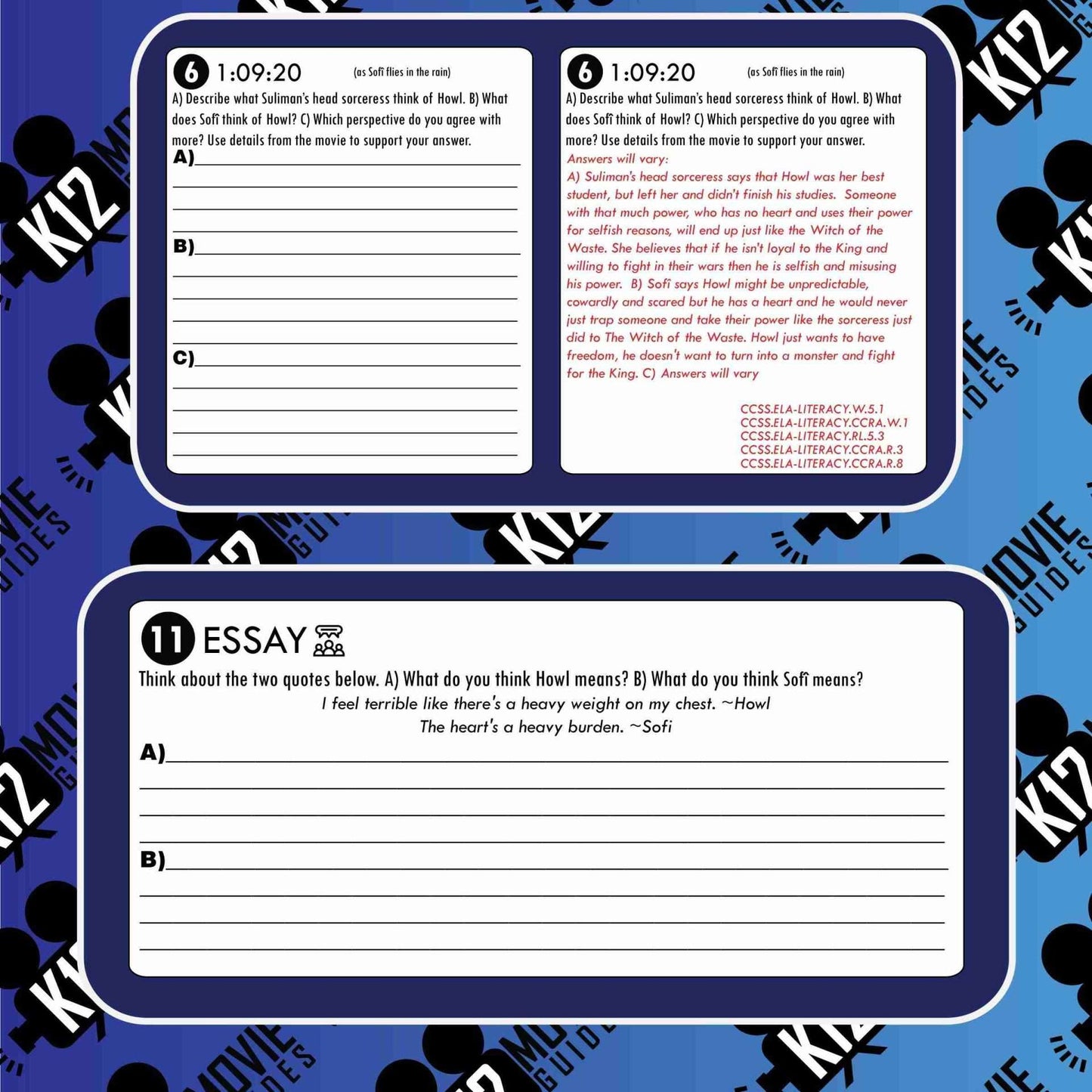 Howl's Moving Castle Movie Guide | Worksheet | Google Slides (PG - 2004) Sample