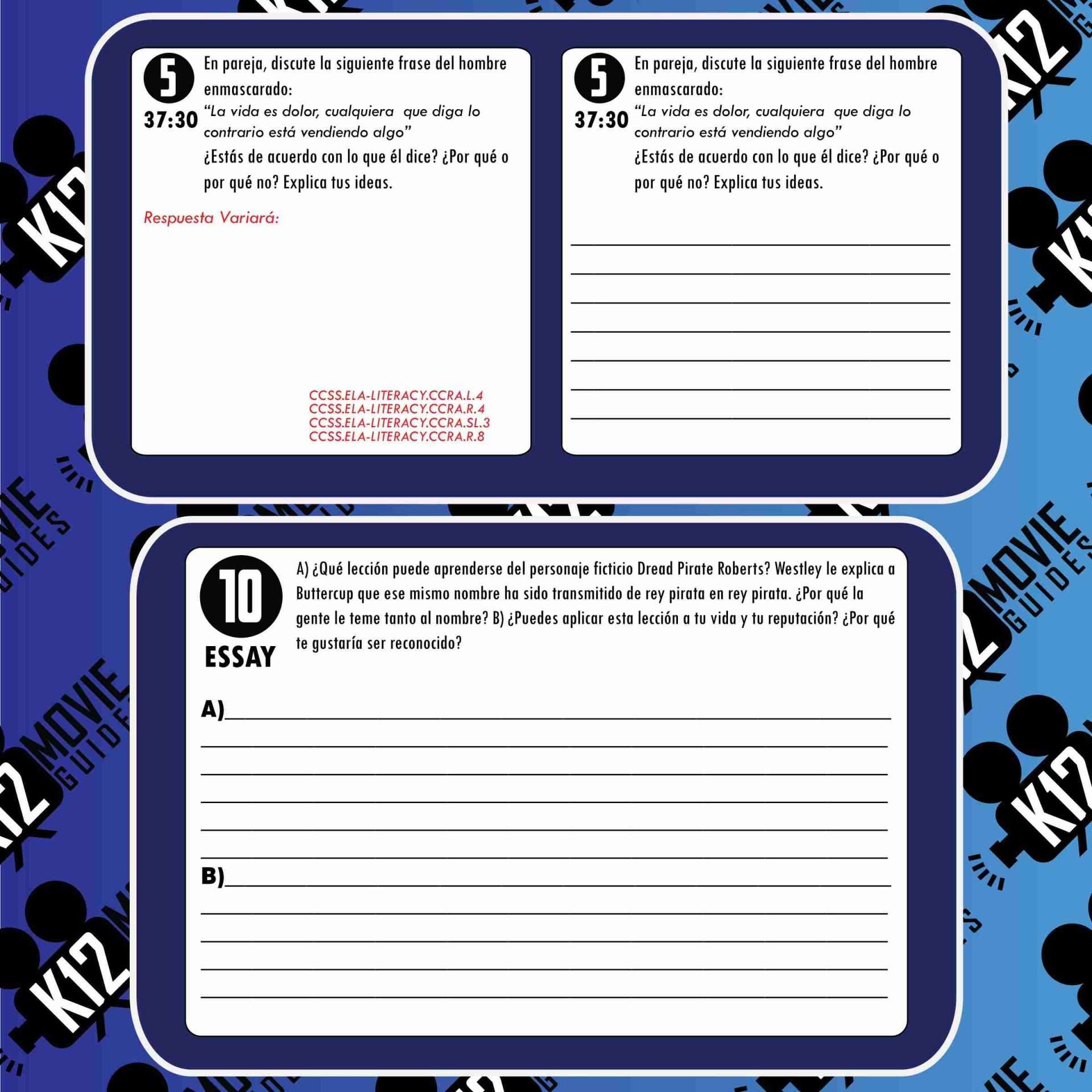 The Princess Bride Movie Guide in Spanish | Guía de película en Español Sample