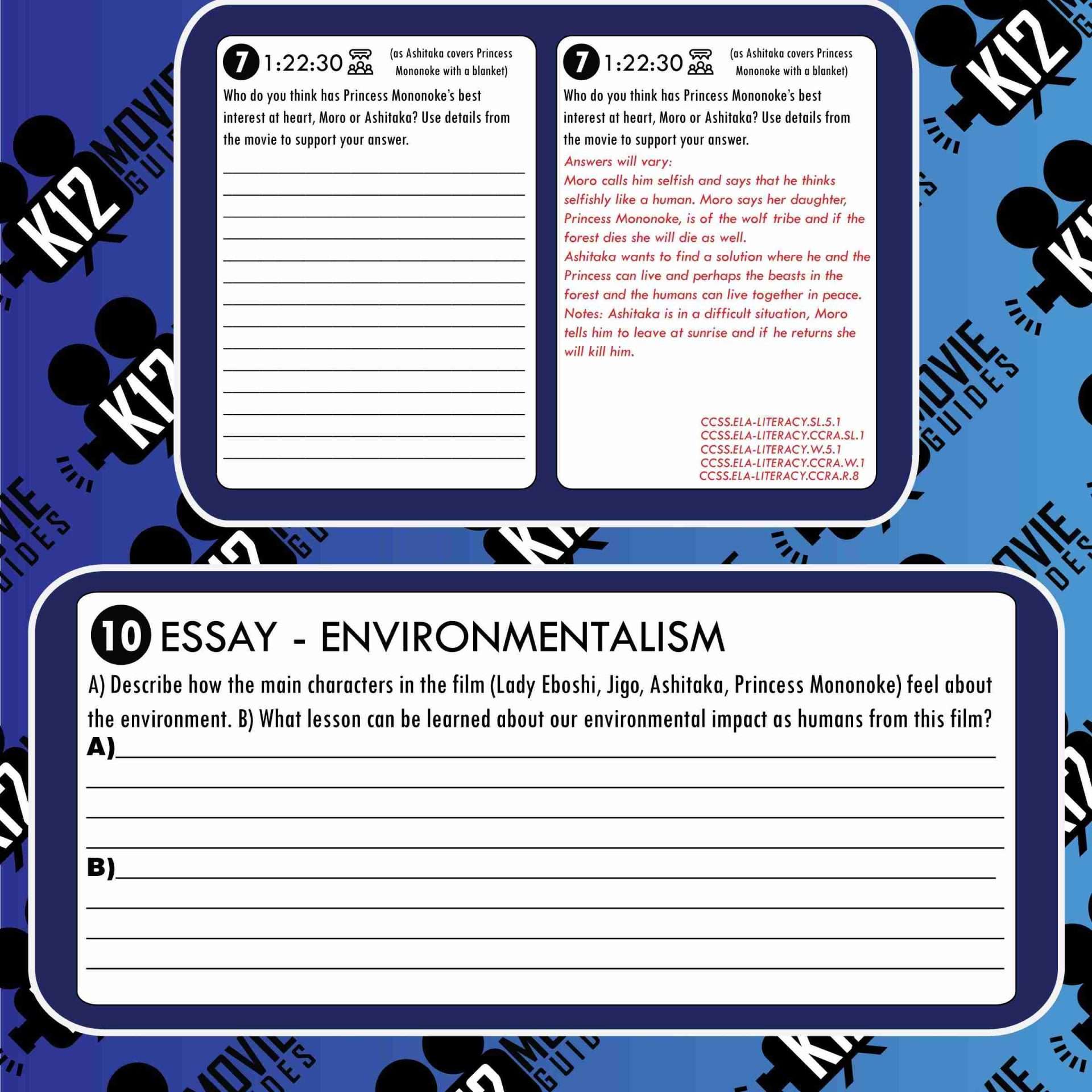 Princess Mononoke Movie Guide | Worksheet | Google Slides (PG13 - 1997) Sample