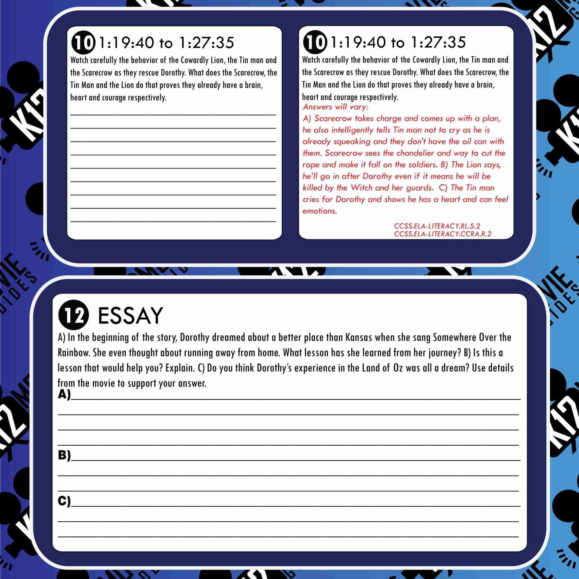 The Wizard of Oz Movie Guide | Worksheet | Questions | Google Forms (PG - 1939) Free Sample