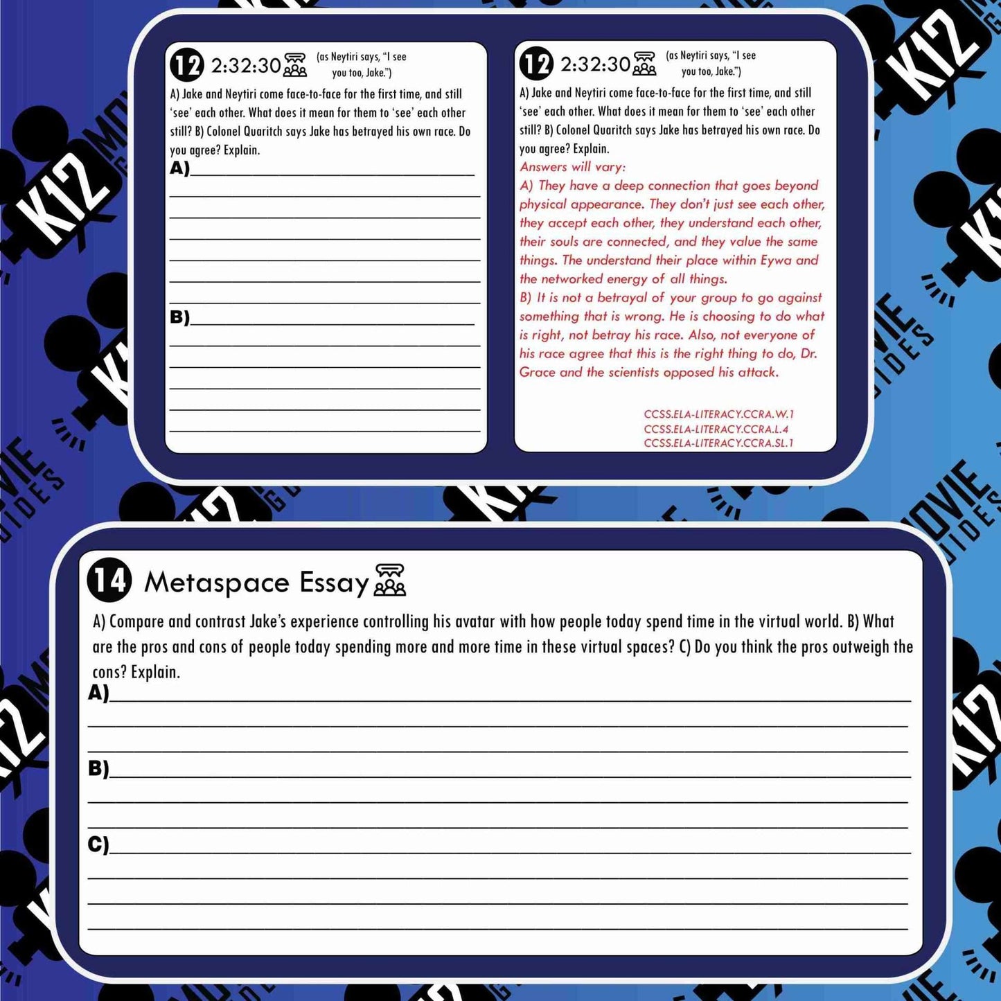 Avatar Movie Guide | Worksheet | Questions | Google Slides (PG13 - 2009) Sample