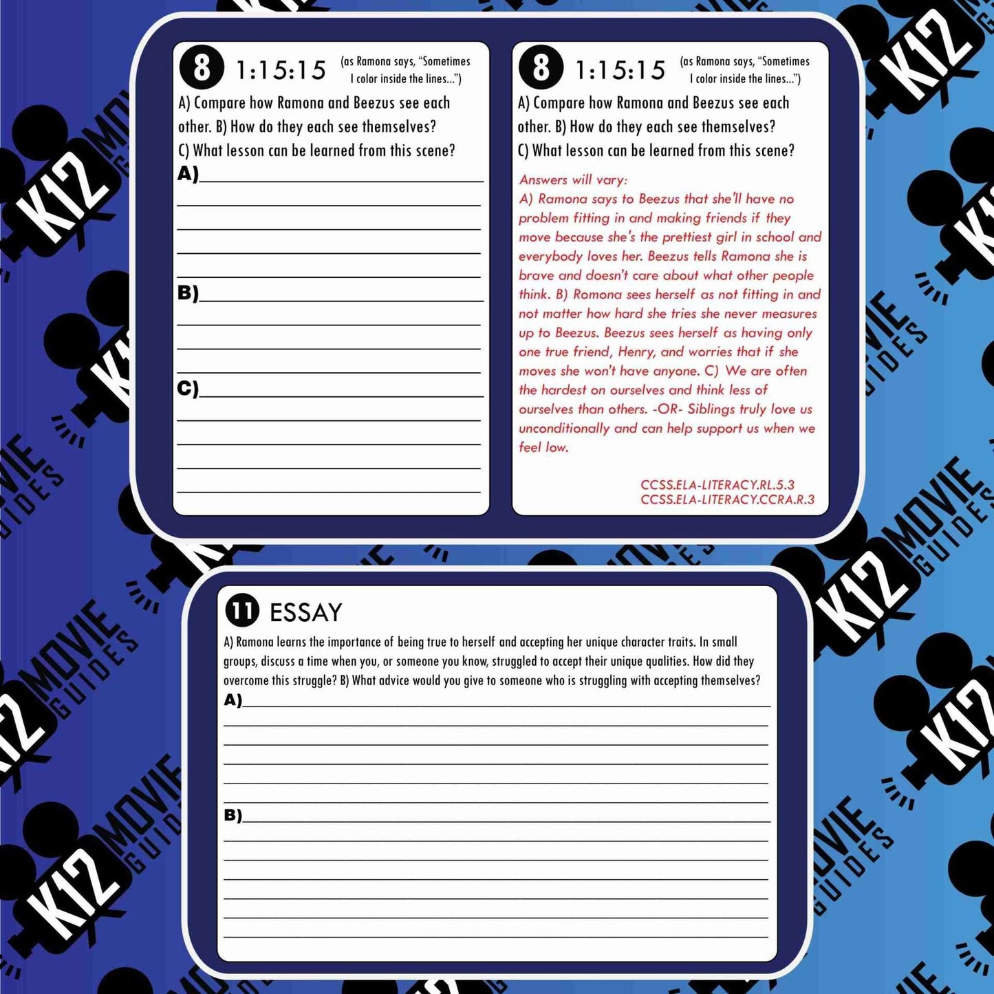 Ramona and Beezus Movie Guide | Worksheet | Questions (G - 2010) Sample
